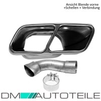 Rear Diffusor Black Gloss + Red Lip + Tail Pipes fits on Mer