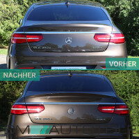 Rear Trunk Roof Lip Spoiler Black Gloss painted  fits on Mer