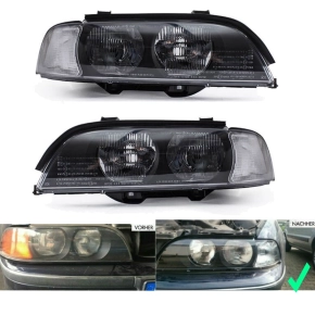 Set headlights Black left & right 95-00 H7/HB3...