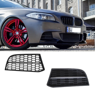 Stoßstangengitter SET für BMW 5er F10 / F11 mit M-Paket in Schwarz Matt / Grau Glanz