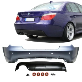 Sport Rear Bumper PDC +Diffusor ABS fits on BMW 5-Series...
