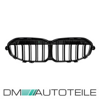 Set Kidney Front Grille Dual Slat Black Gloss fits on BMW 1-
