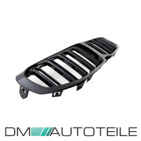 Set Kidney Front Grille Dual Slat Black Gloss fits on BMW 1-