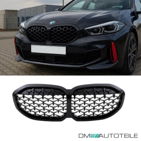Sport Performance Diamant-Kühlergrill für BMW 1er F40 in Schwarz Glanz
