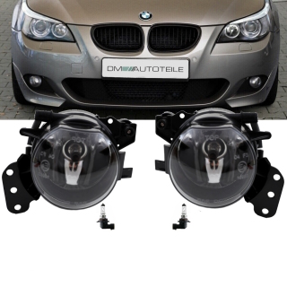 Nebelscheinwerfer Hb4 Set Klarglas Chrom passt für BMW 5er E60 E61 mit M Paket Stoßstange