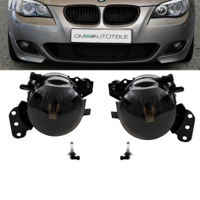 HB4 Fog Lights Set smoked black fits on BMW 5-Series E60 E61 M Sport