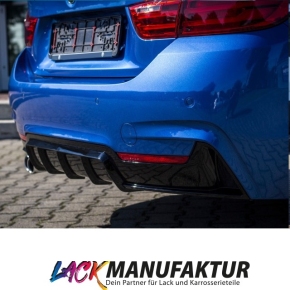 Performance Rear Diffusor Black Gloss+ Blue Bi-Colour fits BMW 4-series F32 F33 F36 Single 2-pipe left only M-Sport