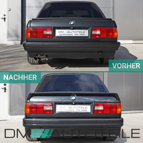 Exklusiv Sport Stoßstange hinten schwarz +Träger passt für BMW 3er E30 M-Paket II