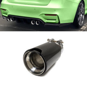 1x  Sport-Performance Tail Pipes Tips Cover Carbon Gloss fits on different BMW Models F-Series