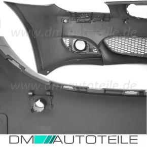 Evo Frontstoßstange / Frontschürze für BMW E60 / E61 außer M5 in Schwarz Matt mit PDC / SRA / Zubehör und ABE