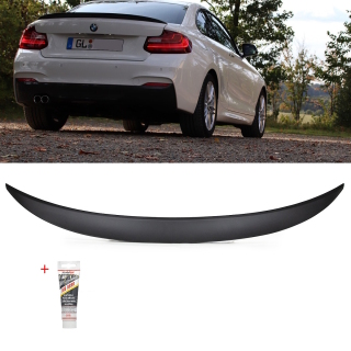 SET Heckspoiler Kofferraum grundiert passend für BMW 2er F22 Coupe für M-Paket Umbau Modelle +Kleber bj. 14>