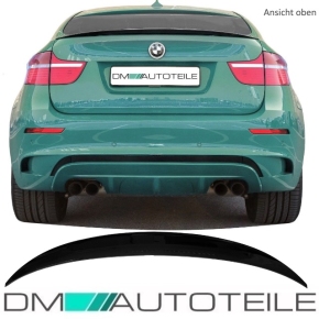 Set Heckspoiler Kofferraum Lippe Schwarz Glanz Saphir +Kleber passend für BMW X6 E71 08-15