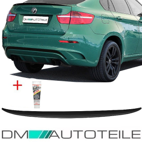 Set Heckspoiler Kofferraum Lippe Schwarz Glanz Saphir +Kleber passend für BMW X6 E71 08-15