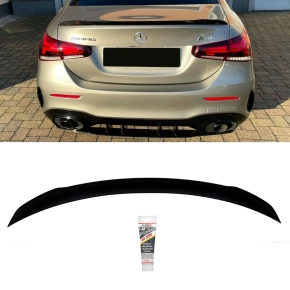 Set Kofferraumspoiler Heckspoiler Spoiler Schwarz Matt passt für Mercedes A-Klasse W177 auch A35 AMG