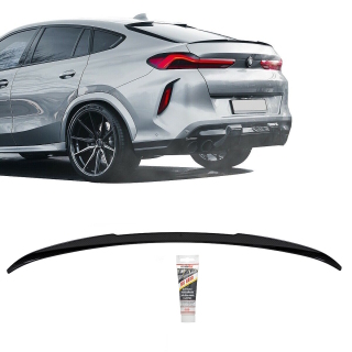 Set Sport-Performance Heckspoiler Kofferaum Carbon Glanz+ Kleber passend für BMW X6 G06