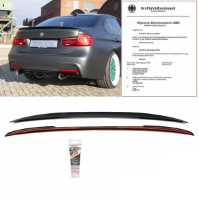 Sport-Performance Heckspoiler Koferraumspoiler Schwarz Glanz lackiert passt für BMW 3er F30 Limousine