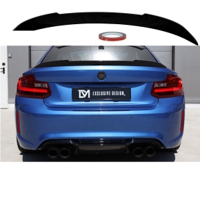 V CS-Design Rear Trunk Lip Spoiler Black Gloss fits on all BMW 2-Series F22 Coupe without M2