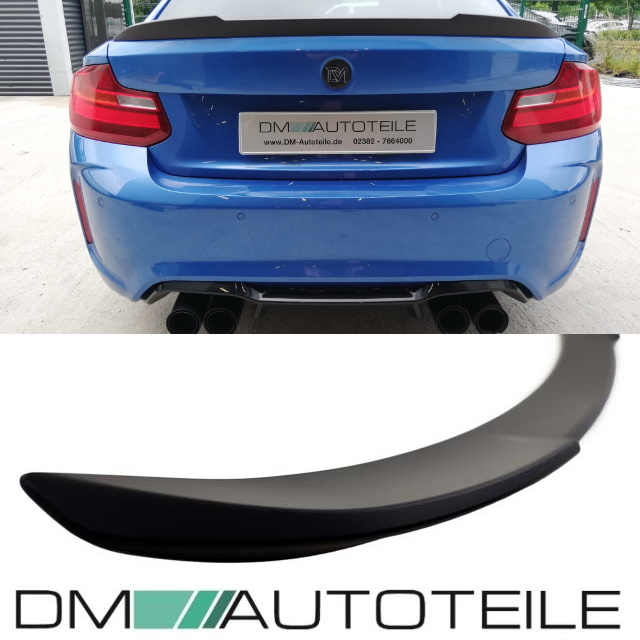 Sport CS Heckspoiler Kofferraumspoiler hinten Schwarz Matt schmale  Ausführung ABS Kunststoff passt für BMW 2er F22 Coupe