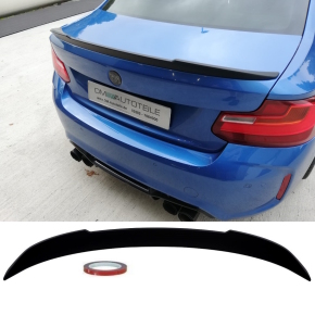V-Design Rear Trunk Lip Spoiler Black Matt fits on all BMW 2-Series F22 Coupe without M2 CS