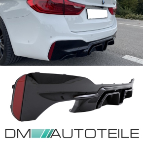 Evo Heckdiffusor schwarz glanz lackiert passt für BMW 5er G30 G31 M Paket nicht M5 CS