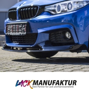 Set Black Gloss painted Front Spoiler Sport-performance fits on BMW 4-series F32 F33 F36 with M-Sport