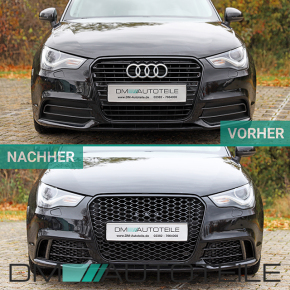 Front Grille Honeycomb black gloss fits on Audi A1 8X up 2010-2015 