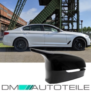 Set Side Cover Wing Mirror Black Gloss fits on BMW G30 G31 not for M5 M up 2014
