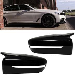 Set Side Cover Wing Mirror Black Gloss fits on BMW G30 G31 not for M5 M up 2014