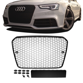 Honeycomb Front Grille Black Gloss fits on Audi A5 8T Facelift up 11-17 without RS5