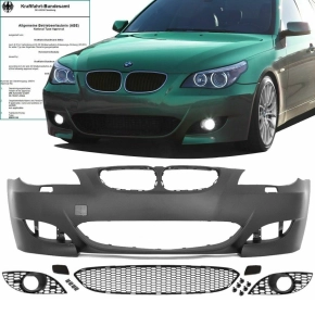 Sport Front Bumper w/o PDC fits on BMW 5-Series E60 E61...