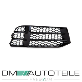 Sport Front Bumper + Spoiler + Grille Black Gloss fits Audi A5 8T Facelift w/o RS5 up 2011