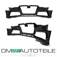 Sport Front Bumper + Spoiler + Grille Black Gloss fits Audi 