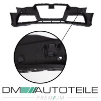 Sport Front Bumper + Spoiler + Grille Black Gloss fits Audi 