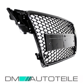 Sport Front Bumper + Honeycomb Grille Black Gloss fits Audi A4 B8 08-12 w/o RS4