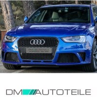Sport Front Bumper + Honeycomb Grille Black Gloss fits Audi 