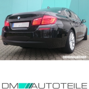 Sport Heckstoßstange / Heckschürze hinten für BMW F10 Limousine auch M-Paket 2 Rohr links mit PDC / Zubehör und ABE