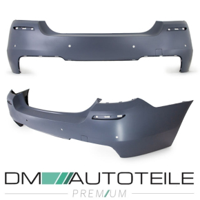 Sport Heckstoßstange / Heckschürze hinten für BMW F10 Limousine auch M-Paket 2 Rohr links mit PDC / Zubehör und ABE