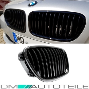 Set Kidney Front Grille Black Gloss Sport fits on BMW 5-Series F10 F11 also M M5 10-17