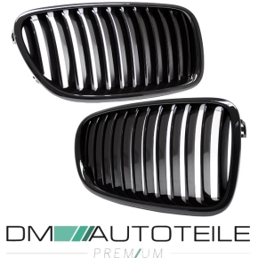 Set Kidney Front Grille Black Gloss Sport fits on BMW 5-Series F10 F11 also M M5 10-17