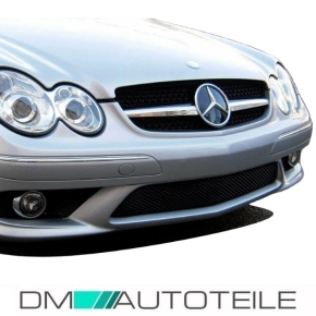 Mercedes CLK W209 C209 Kühlergrill Waben Front Grill Schwarz Chrom Bj Mopf 05-09