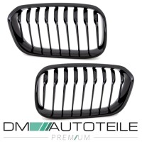 Set Kidney Front Grille Black Gloss fits on BMW 1-Series F20