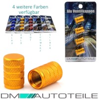 Aluminium valve caps set of 4 in gold anodized for all car v