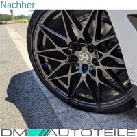 Aluminium valve caps set of 4 in blue anodized for all car v