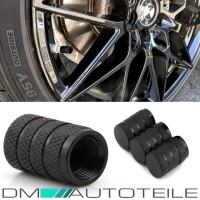 Aluminium valve caps set of 4 in black anodized for all car 