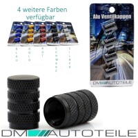 Aluminium valve caps set of 4 in black anodized for all car 