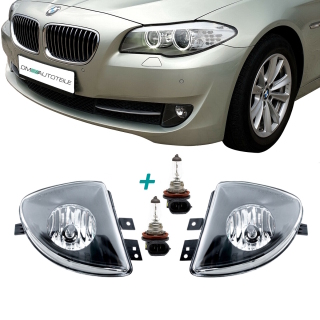 Fog Lights Set Chrome fits on BMW 5-Series F10 F11 up 2010-2013 only standard Bumper