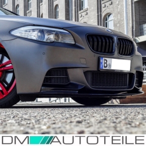 Performance Frontspoiler / Frontlippe vorne für BMW 5er F10 / F11 mit M-Paket in Schwarz Matt mit ABE