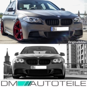 Performance Frontspoiler / Frontlippe vorne für BMW 5er F10 / F11 mit M-Paket in Schwarz Matt mit ABE