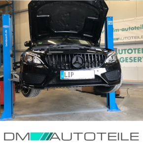 Panamericana Grill für Mercedes C Klasse W205 14-18 Schwarz Glanz nicht C63 AMG