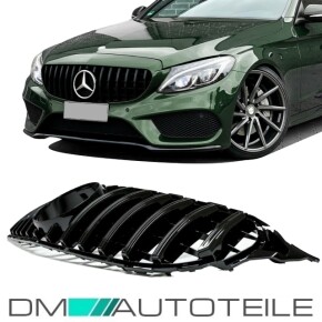 Panamericana Grill für Mercedes C Klasse W205 14-18 Schwarz Glanz nicht C63 AMG